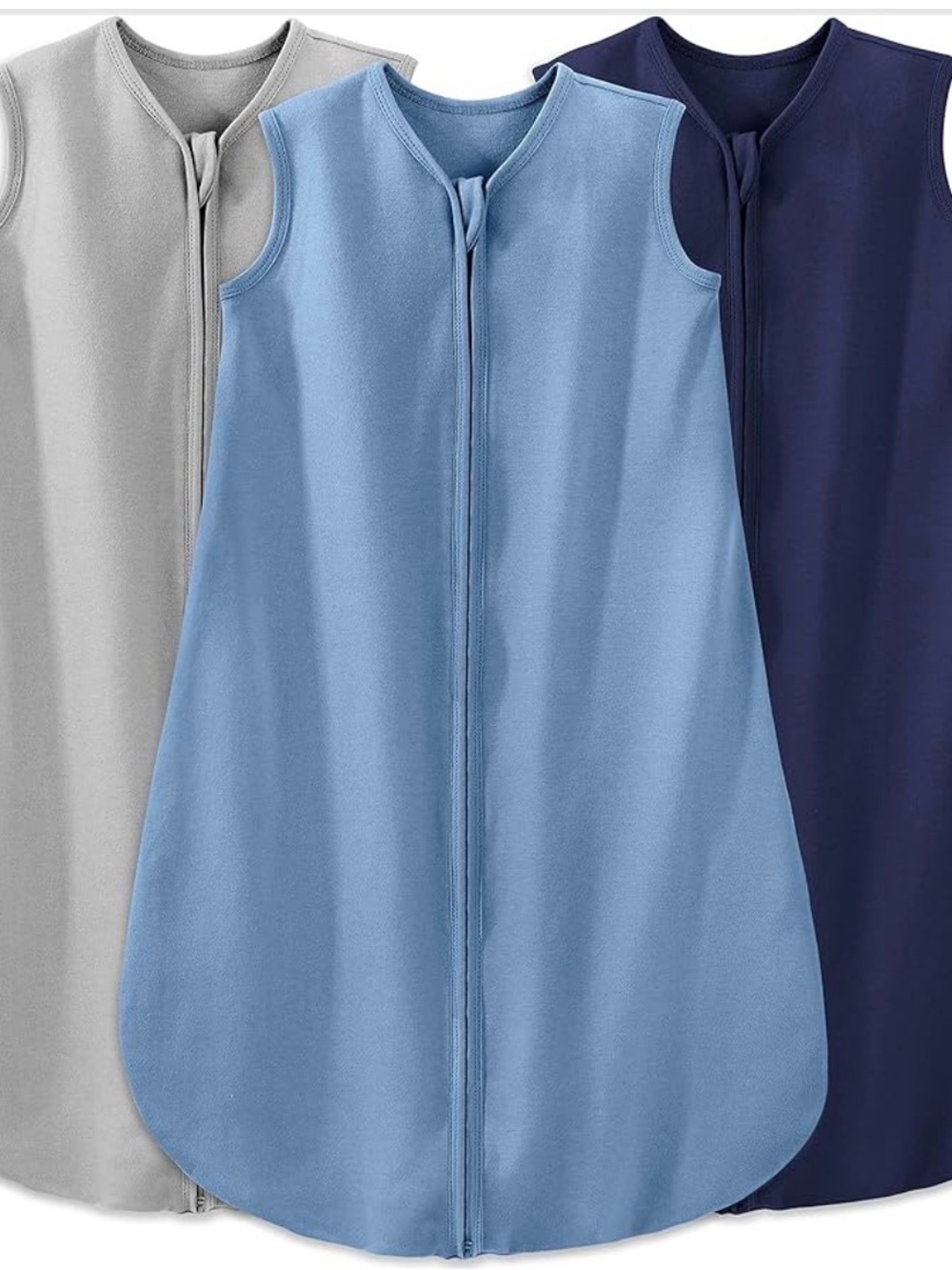 Baby Sleep Sack in Light Blue, Navy, and Gray